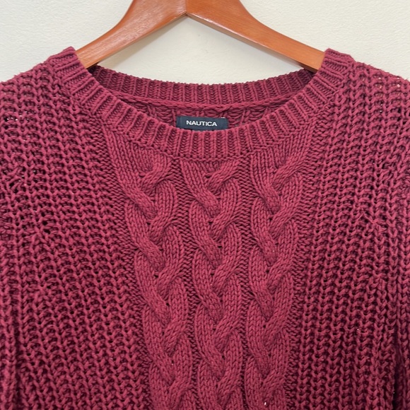 Sweaters - Wine /Plum  Color Cable Knit Sweater from Nautica Size S